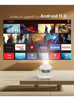 VEVSHAO VEVSHAO A10 Smart Projector Android 11.0 Projector Wi-Fi Display 270° Flexible Angle Video Projector with Lamp  - Image 4
