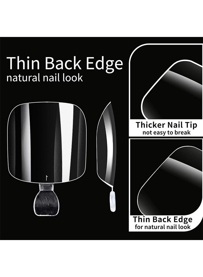 Depend 550Pcs Square Soft Gel Toe Nail Tips, 11 Sizes Square Toenails Full Cover Acrylic Press On False Nail Tips For Beginners And Professional Home Salon DIY, Short Fake Toenail Tips Square Fake Toe Nail Tips, Clear False Toe Nail Press Ons - Image 5
