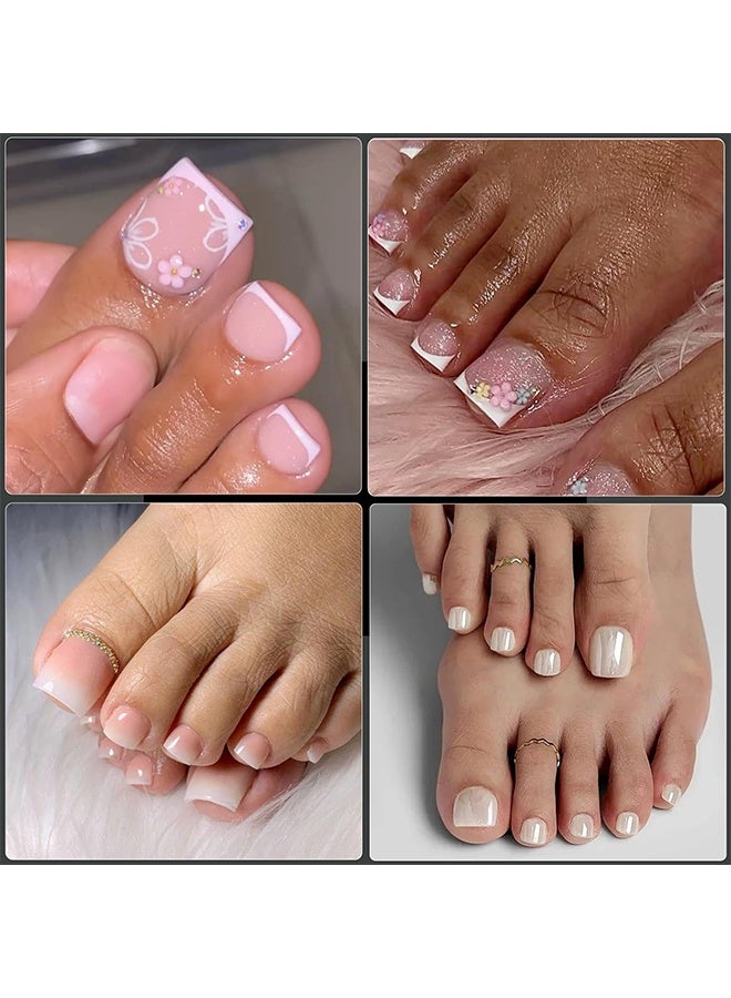 Depend 550Pcs Square Soft Gel Toe Nail Tips, 11 Sizes Square Toenails Full Cover Acrylic Press On False Nail Tips For Beginners And Professional Home Salon DIY, Short Fake Toenail Tips Square Fake Toe Nail Tips, Clear False Toe Nail Press Ons - Image 2
