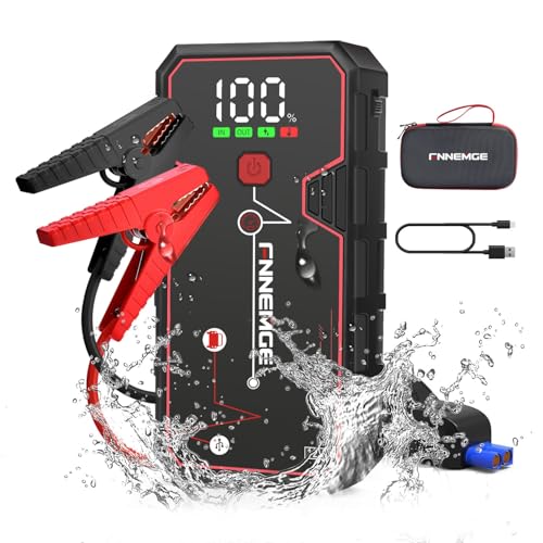 FNNEMGE Car Jump Starter, 5000A Peak 23800mAh 12V Jump Starter Battery Pack(Up to All Gas, 8.0L Diesel Engine),with USB Charge Output Port,LED Light,HD Large Screen - Image 1