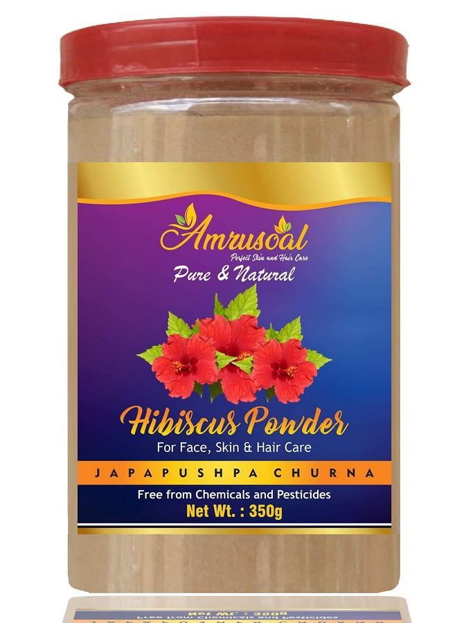 AMRUSOAL Pure Hibiscus Powder For Hair Growth Skin And Face Pack 350 Grams. - Image 1