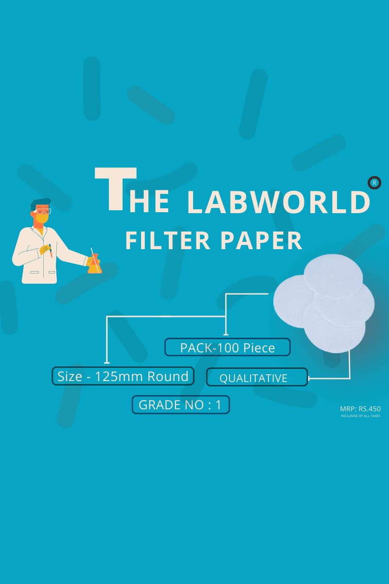 Labworld Test Filter paper round sheets pack of 100 dia 12.5cm for laboratory use in chemistry lab experiments for schools or laboratory activities - Image 5