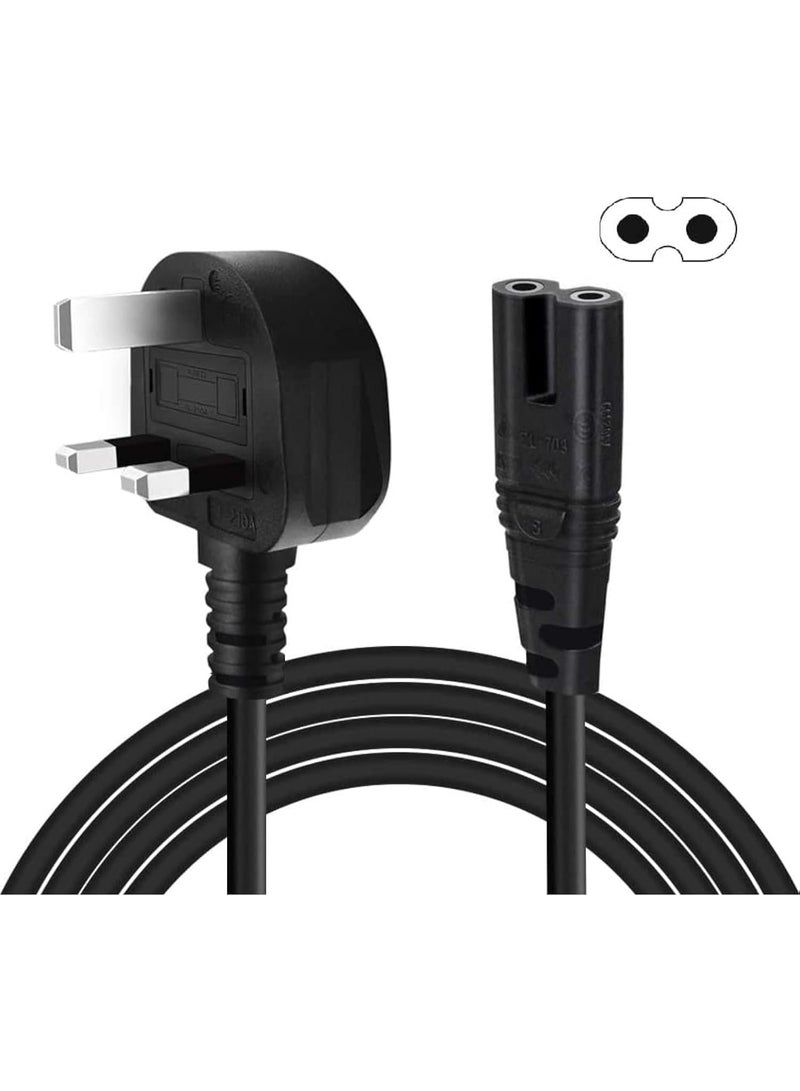 2 Pin Power Cable Cord For HP Envy/Canon,/Pixma,/Maxify, E-pson, Dymo Label Writer Printer, Sony/PlayStation 2/3/4 (/PS4/PS3/PS2), X-box One X, X-box 1Meter - Image 1
