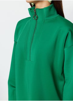 Green Zipper Detailed Diver/Scuba Oversize Knitted Sweatshirt TCTAW23TW00198 - pzsku/ZA14CCAEDA0B139F780BFZ/45/_/1730941064/bf8cf6d9-e23e-49a7-ab66-cac312335d93