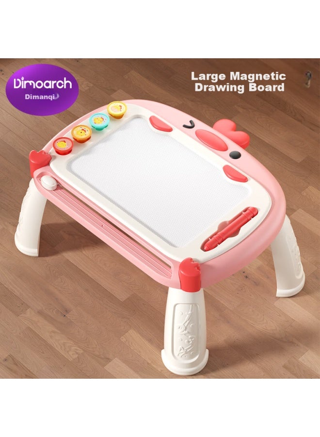 Dimoarch Kids Drawing Board Magnetic Drawing Board For Boys And Girls Colorful Writing Board With Legs Pink Birthday Gift - Image 1