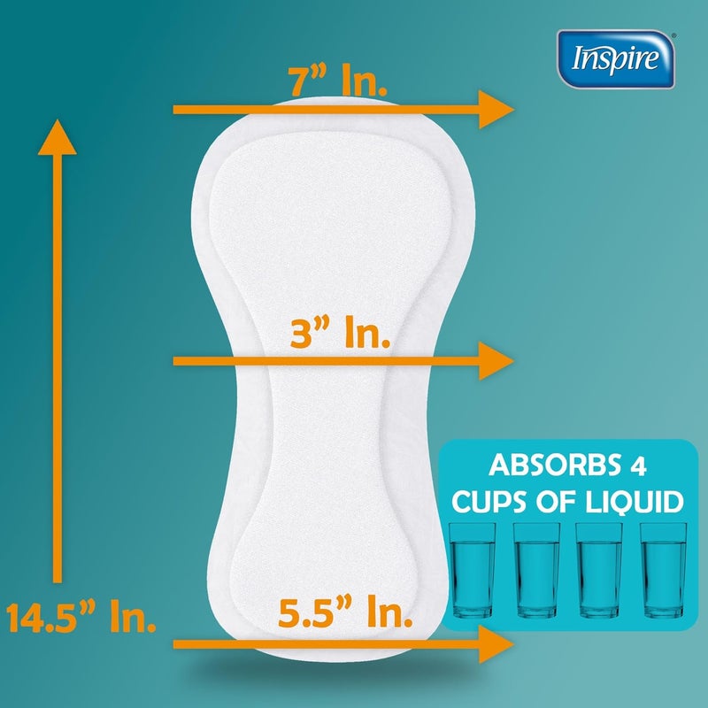 Inspire Ultra Absorbency Incontinence Booster Pads  Absorbs Over 4 Cups  for Women or Men Adhesive Strip Use in Incontinence Underwear and Diapers LeakFree 66 Count - Image 4