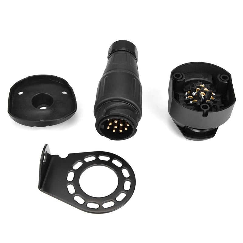 12V 13Pin Trailer Plug Socket Connector Adapter Bracket for Trailer Caravan Towing Towbar - Image 2