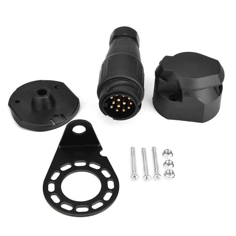 12V 13Pin Trailer Plug Socket Connector Adapter Bracket for Trailer Caravan Towing Towbar - Image 4