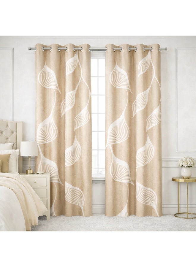 Bliss Casa Indigo Window Curtains 2 Pack 240 x 140 cm – Solid Eyelet Curtains for Bedroom & Living Room – Premium Fabric Home Drapes - Image 1