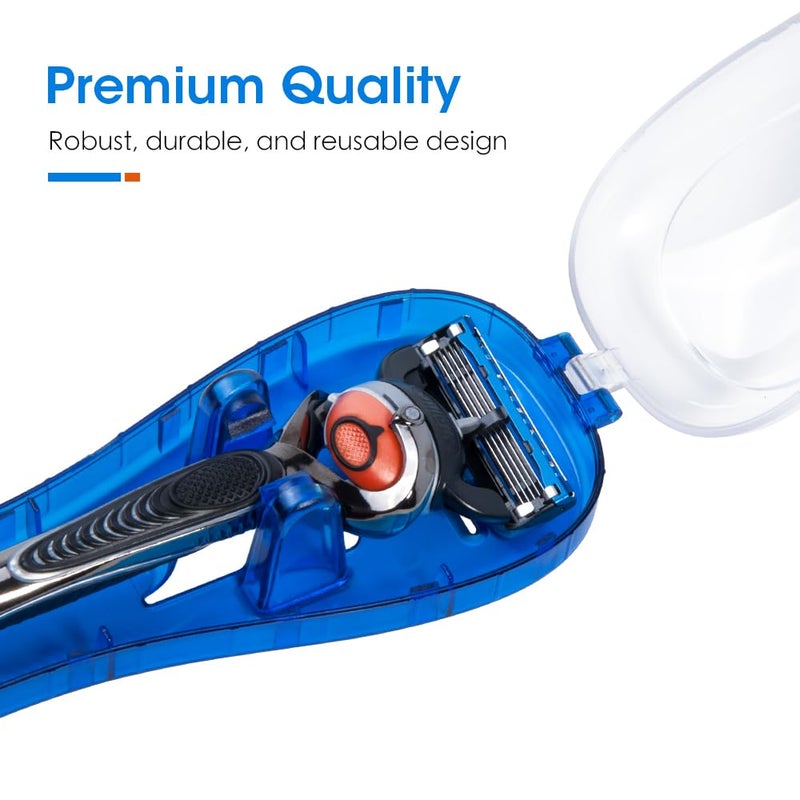 Nincha Manual Razor Travel Case Portable Plastic Manual Razor Trimmer Protector Blue - Image 2
