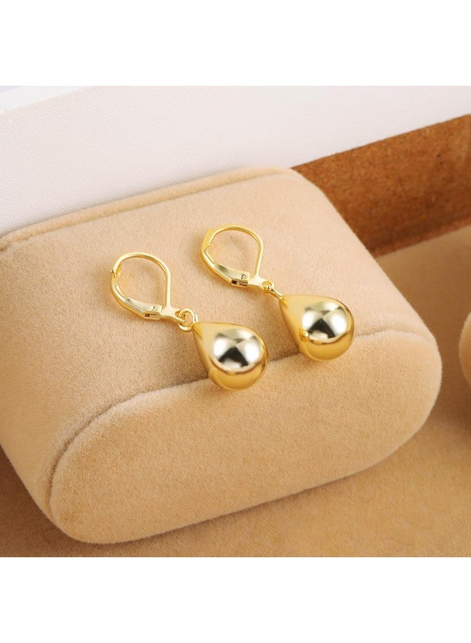 ALEXCRAFT Teardrop Leverback Dangle Earrings for Women 14K Gold Tear Drop Waterdrop Dangle Earrings for Women Trendy Hypoallergenic Teardrop Leverback Earrings for Women - Image 5