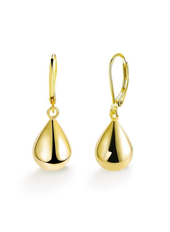 ALEXCRAFT Teardrop Leverback Dangle Earrings for Women 14K Gold Tear Drop Waterdrop Dangle Earrings for Women Trendy Hypoallergenic Teardrop Leverback Earrings for Women - Image 1