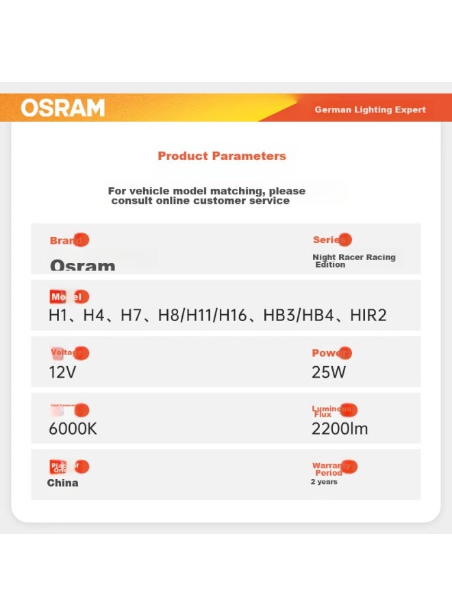 Osram Automotive Led Headlight Bulbs Night Racer Speed Edition H7, One Pair, , 12v/25w - Image 2