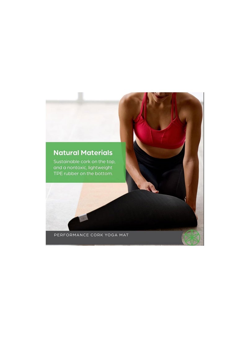 Max Strength Natural Cork Yoga Mat with TPE Backing Ideal for Yoga & Pilates – 6mm - Image 3