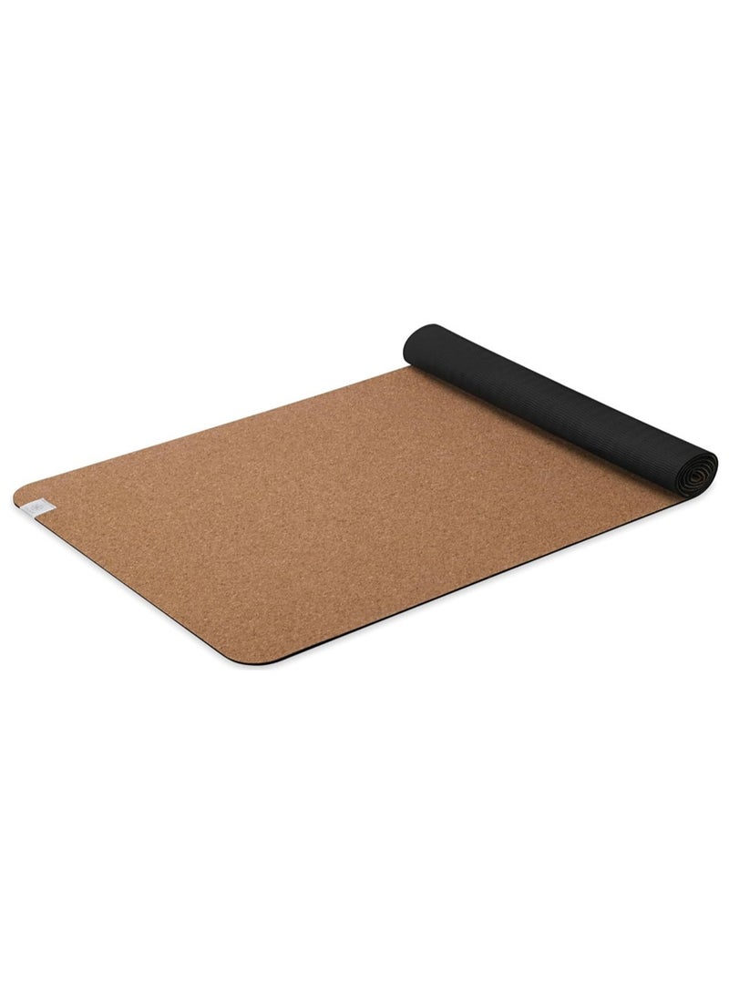Max Strength Natural Cork Yoga Mat with TPE Backing Ideal for Yoga & Pilates – 6mm - Image 1