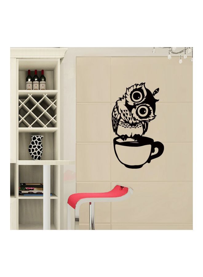 NIBEMINENT Qiangtie Owl Cup Themed Decorative Wall Sticker Black 43x28cm - Image 3