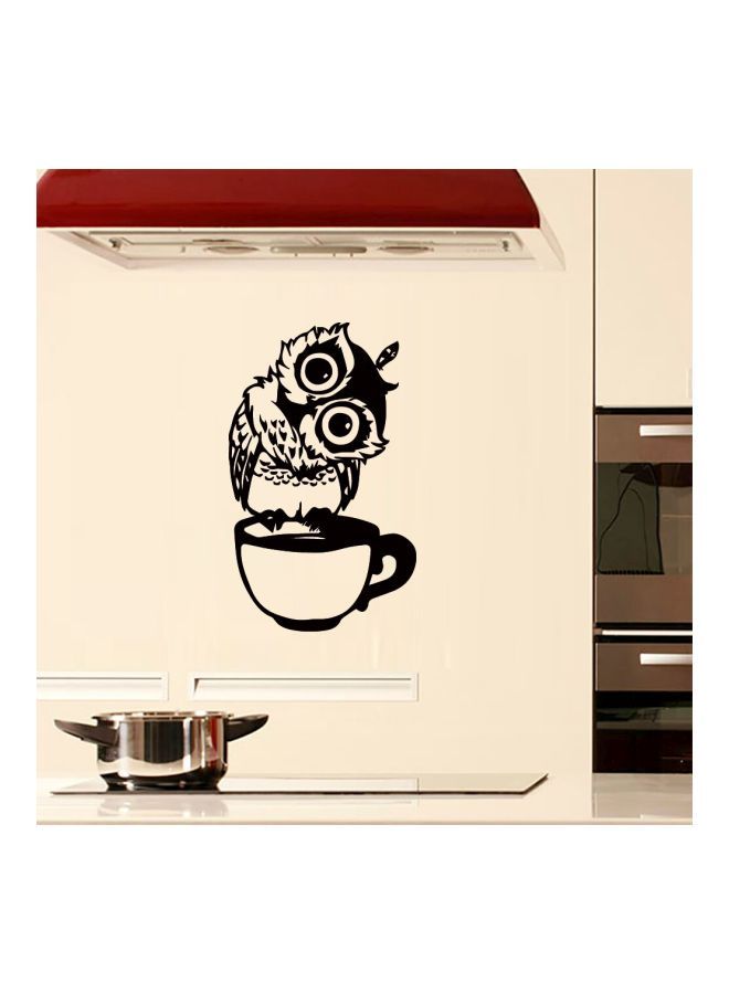 NIBEMINENT Qiangtie Owl Cup Themed Decorative Wall Sticker Black 43x28cm - Image 2