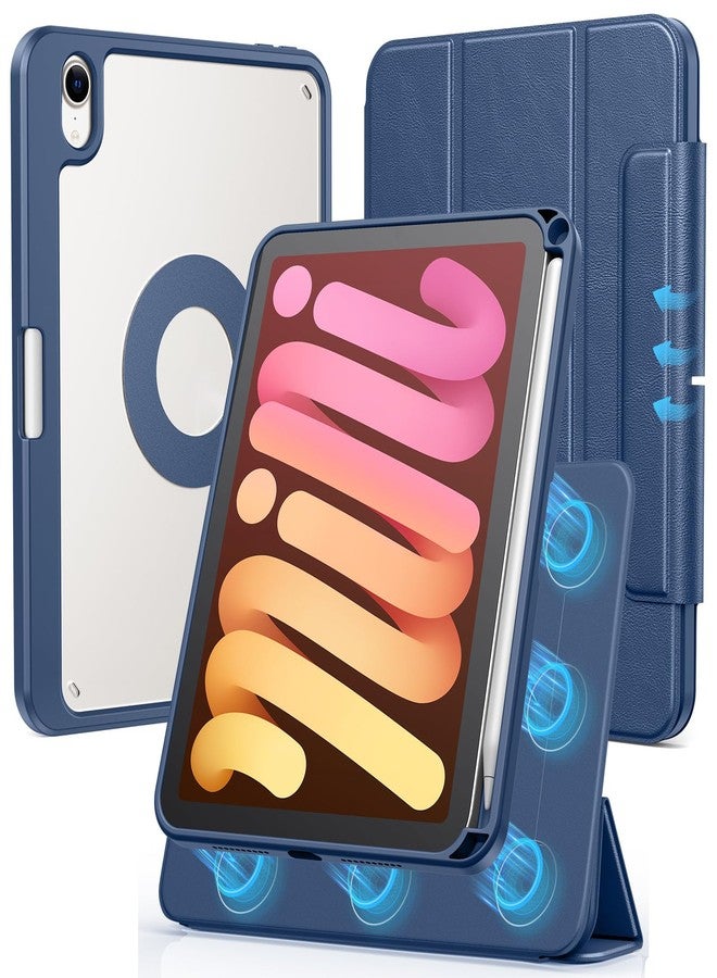 SPARIN Case for iPad mini 7 A17 Pro 2024/iPad Mini 6 2021 8.3 Inch, Detachable Magnetic Cover, Portrait/Landscape Stand with Pencil Holder, Support Auto Wake/Sleep (Navy Blue) - Image 1