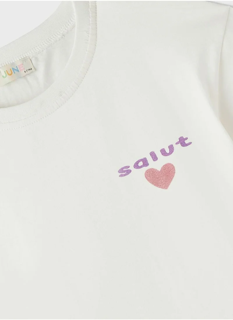 جون Kids Crew Neck T-Shirt And Short Sets