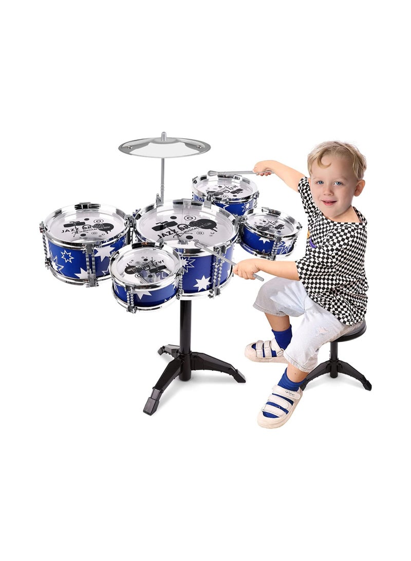 Cool Baby Style COOLBABY Children's Drum Set Jazz Drum Set with Stool Children's Percussion Drum Set  - Image 1