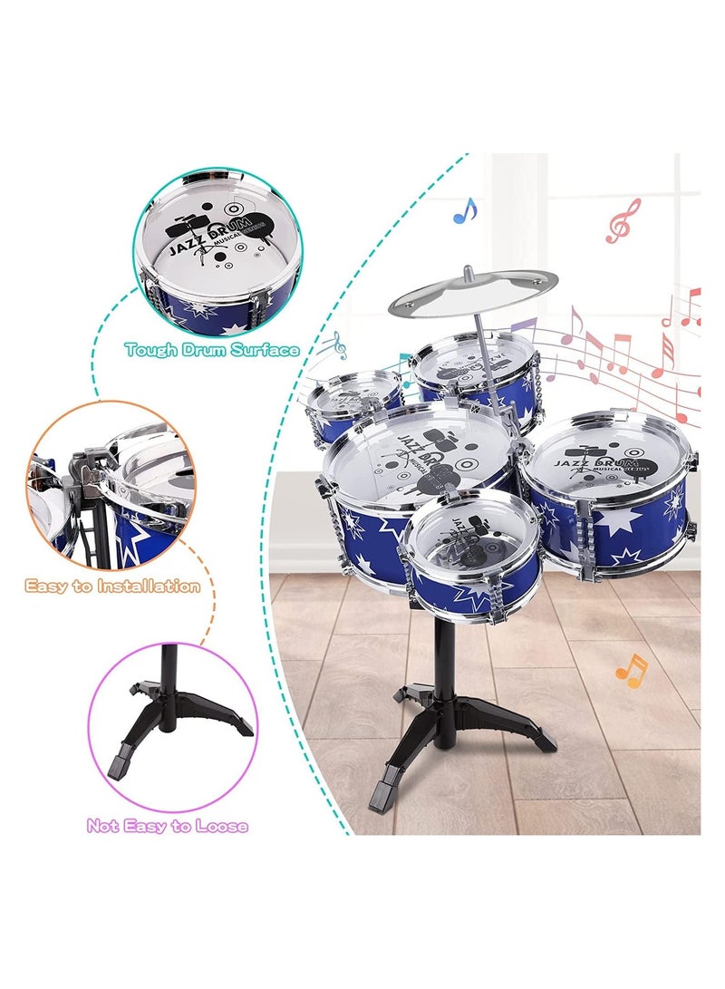Cool Baby Style COOLBABY Children's Drum Set Jazz Drum Set with Stool Children's Percussion Drum Set  - Image 2