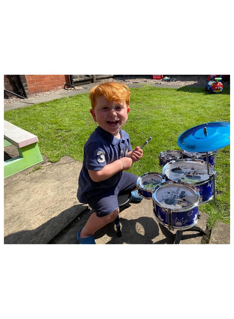 Cool Baby Style COOLBABY Children's Drum Set Jazz Drum Set with Stool Children's Percussion Drum Set  - Image 3