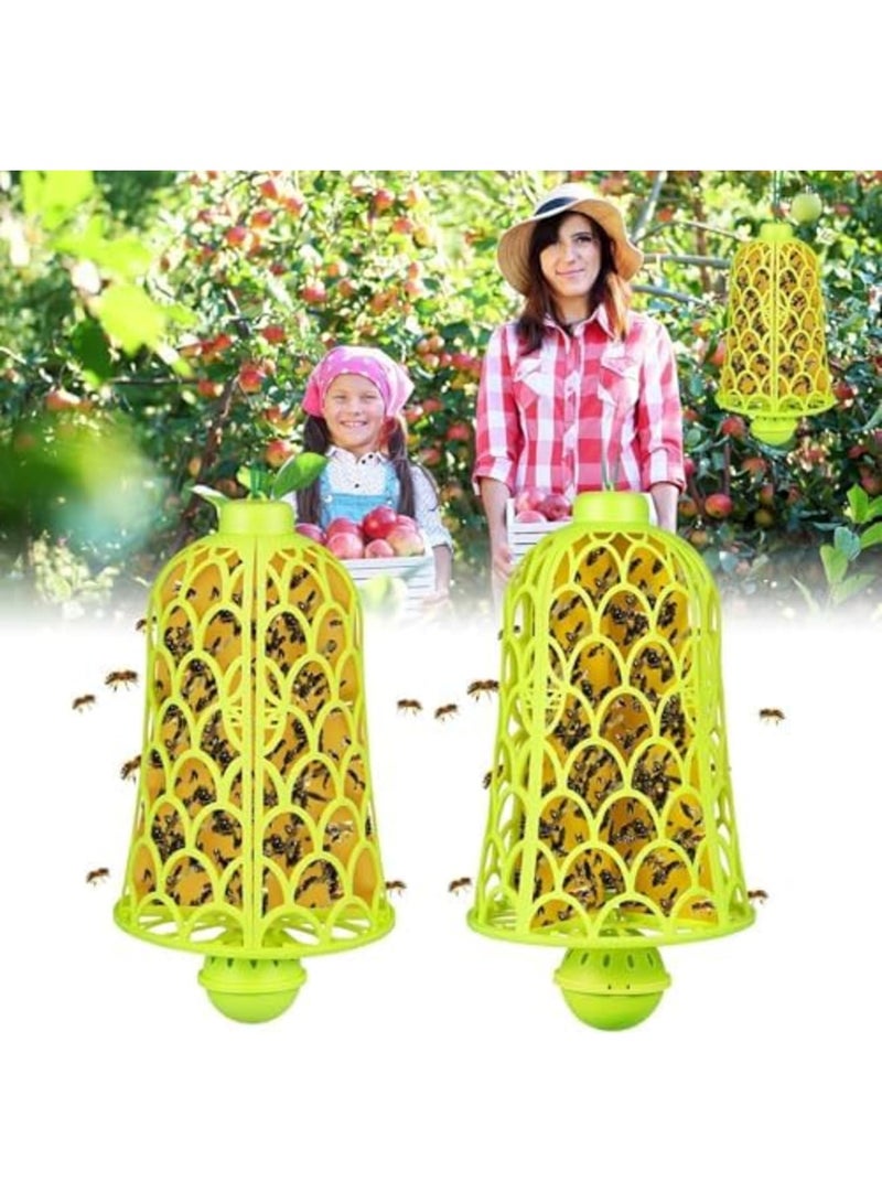 SYOSI 2025 Wasp Traps Outdoor Hanging (2PCS) – Carpenter Bee Snare  Bug Zapper, Upgrade Wasp Deterrent Killer with Yellow Pitfall Boards, Flying Insect Trap with Bait Reservoir (Bright green) - Image 1