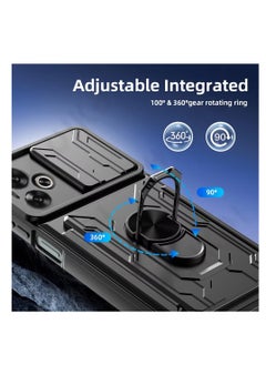 Techie Xiaomi Redmi Note 13C 5G Slide Armor Case with 360° Ring, Magnetic Stand, Card Holder, Camera Shield & Mil-Grade Drop Protection  - Image 4