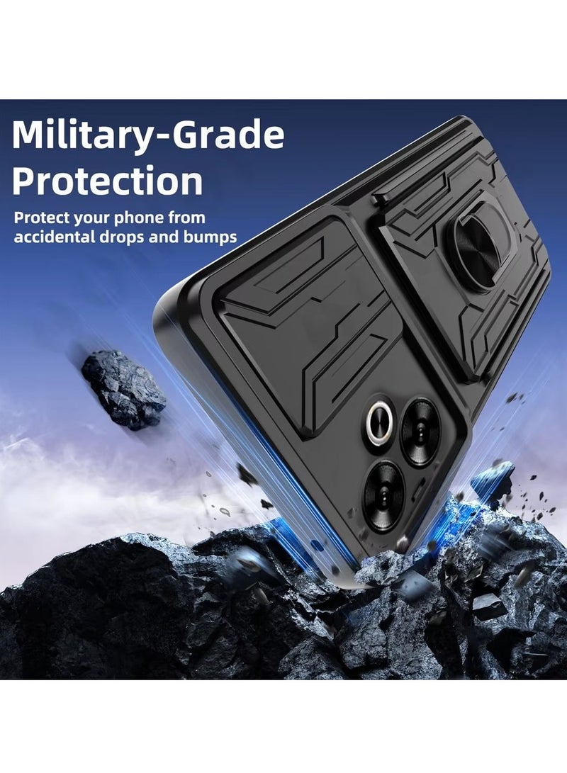 Techie Xiaomi Redmi Note 13C 5G Slide Armor Case with 360° Ring, Magnetic Stand, Card Holder, Camera Shield & Mil-Grade Drop Protection - Image 5