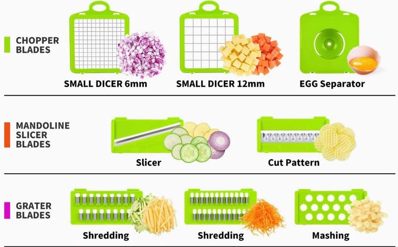 Vegetable and onion chopper | 16-in-1 multi-functional food chopper with BPA-free, dishwasher-safe container - Image 3