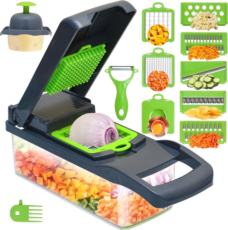 Vegetable and onion chopper | 16-in-1 multi-functional food chopper with BPA-free, dishwasher-safe container - Image 1
