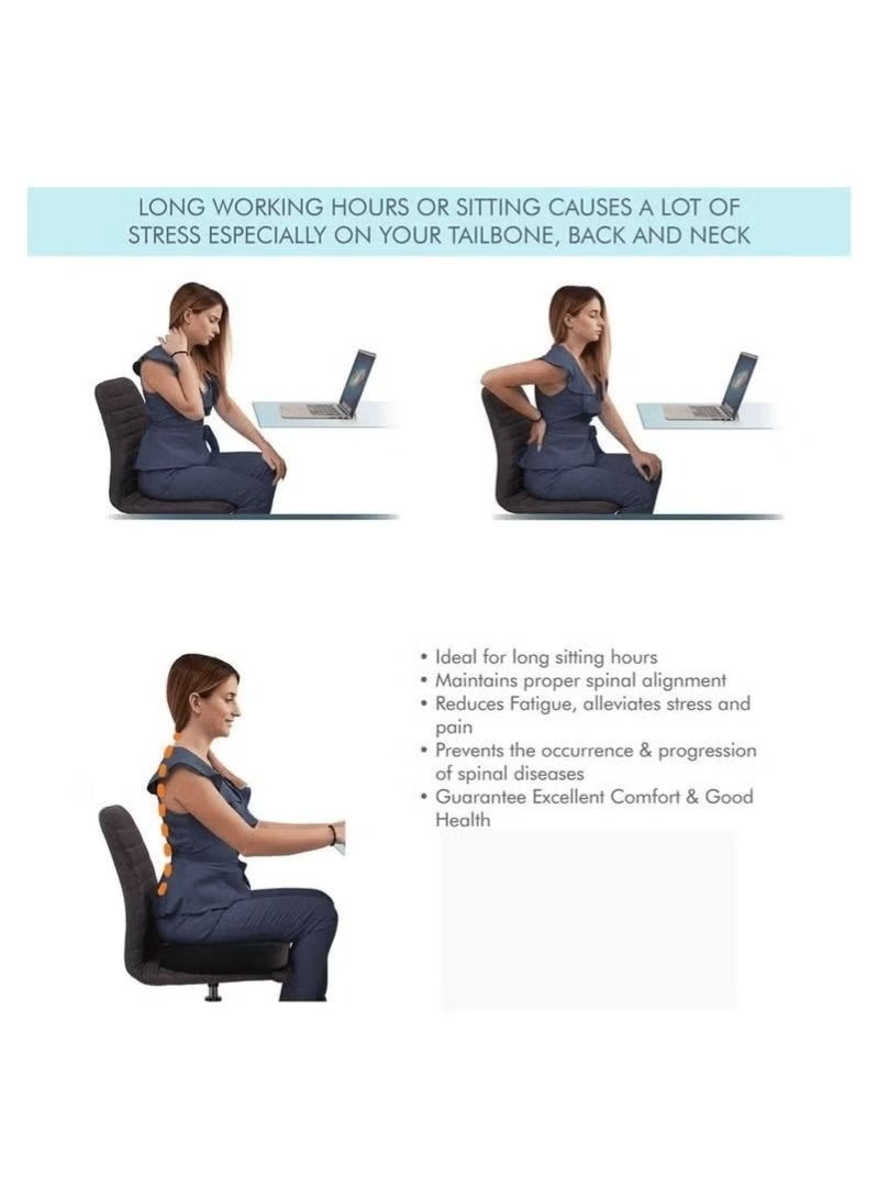 3 اكس ار عالية الجودة رغوة الذاكرة وسادة احيط دونات وسادة رغوة الذاكرة وسادة دونات وسادة وسادة مقعد لكرسي السيارة مكتب المنزل 1 قطعة أسود - Image 5