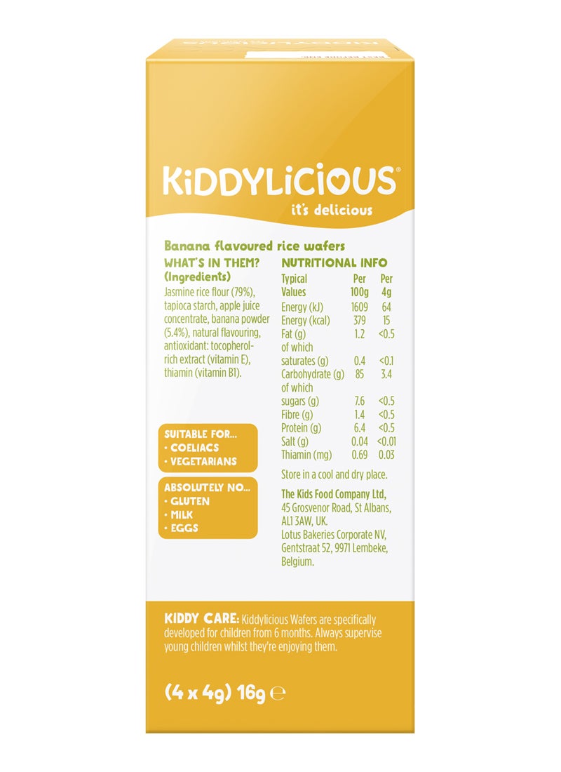Kiddylicious Banana Wafers Baby Snack (Pack of 6 x 16g) | Gluten & Dairy Free Finger Food for Babies 6+ Months | Light, Crispy & Dissolvable Weaning Snack | No Artificial Colours or Preservatives - Image 3