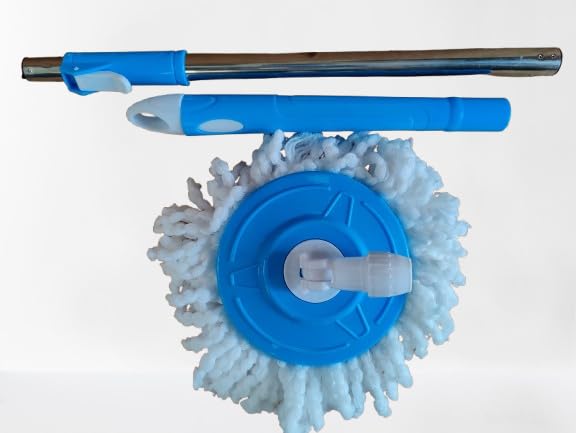 RMGS Spin Mop Rod Stick360 Degree Rotating Head Mop Head and Rod with Washable refile Set Multicolor Floor Cleaning mop - Image 1