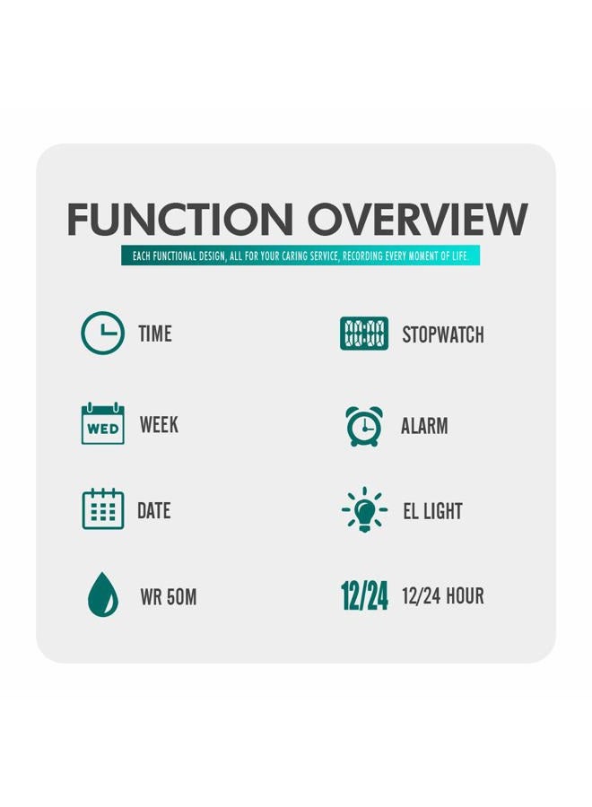 FIZILI Boys Watch Digital Sports Waterproof Outdoor Kids Watches Alarm Clock 12/24 H Stopwatch Calendar 3-15 Year Old Boys Girls Wristwatch - All Black - Image 5