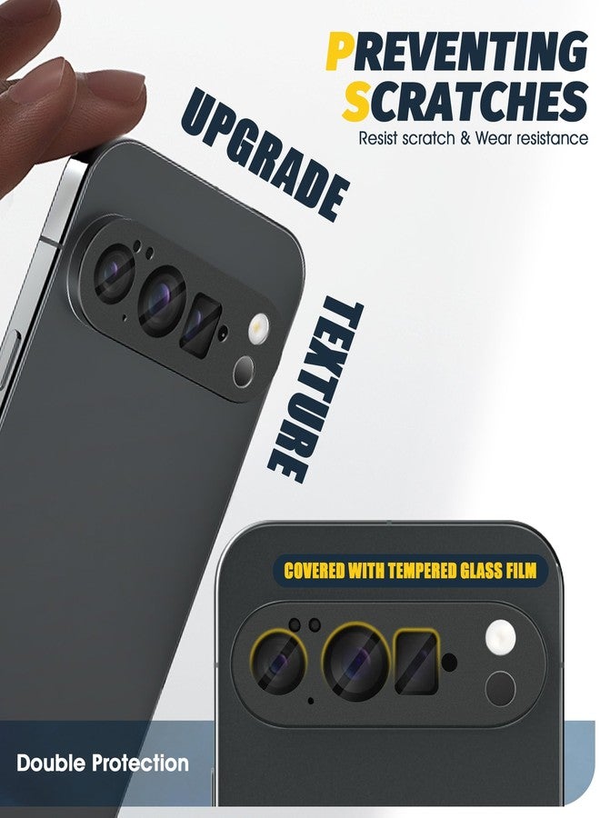Orzero (2 Pack) Camera Lens Protector Compatible for Google Pixel 10 Pro (Not for XL Model), Protector de Cámera Premium Metal and Glass Precise Camera Cutouts Anti-Scratch - Graphite Black - Image 3