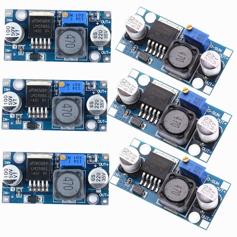 6 Pack LM2596 DCDC Buck Converter QEBIDUM LM2596S Adjustable DC to DC Step Down Module DIP SMD Reduced Voltage Stabilizer Input 3040V Output 1535V High Efficiency Power Supply Regulator