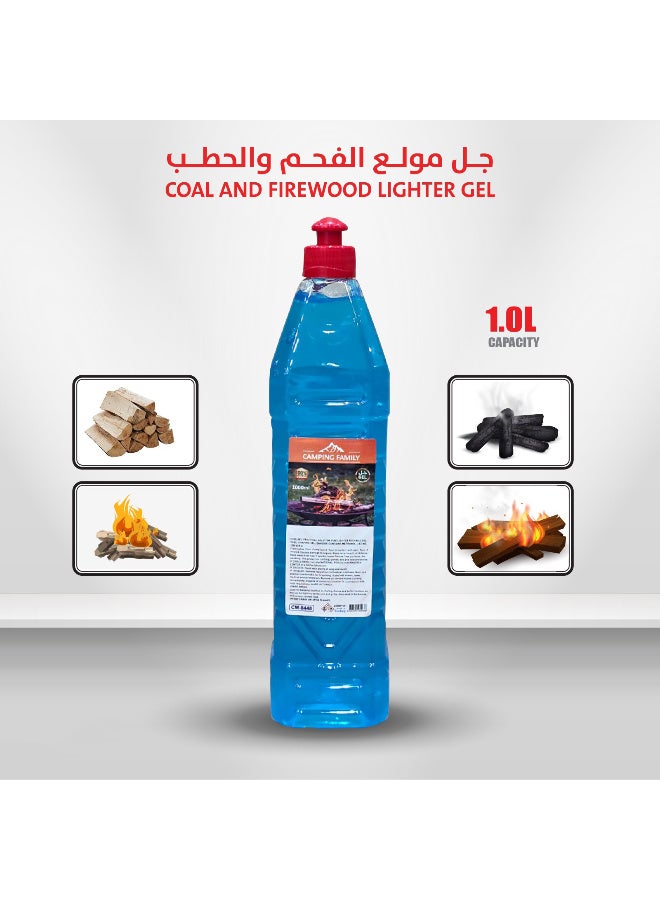 عائلة التخييم جل إشعال الفحم والحطب لسهولة الاشتعال سعة 1 لتر - Image 1