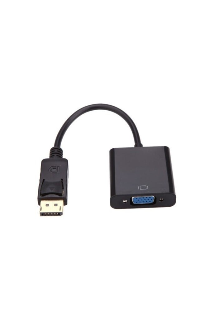 DisplayPort (DP) to VGA Adapter, Gold-Plated Display Port to VGA Adapter (Male to Female) Compatible with Computer, Desktop, Laptop, PC, Monitor, Projector, HDTV TD-260TC, 25cm, Black BR - Image 1