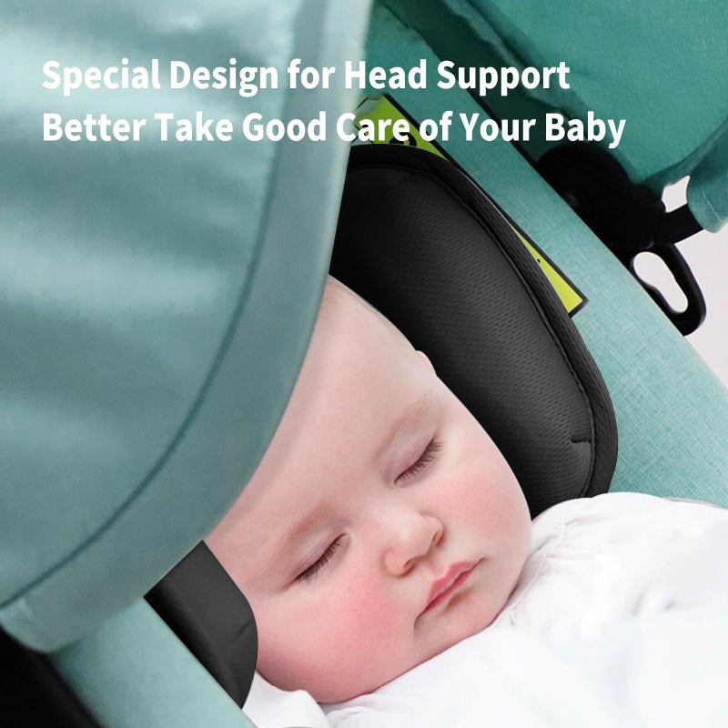 HitTopss Head and Body Support Infant Car Seat Insert, Soft Breathable Baby Car Seat Cushion for Newborn, Universal Carseat Insert Support for Stroller, Swing & Carrier (Black) - Image 5