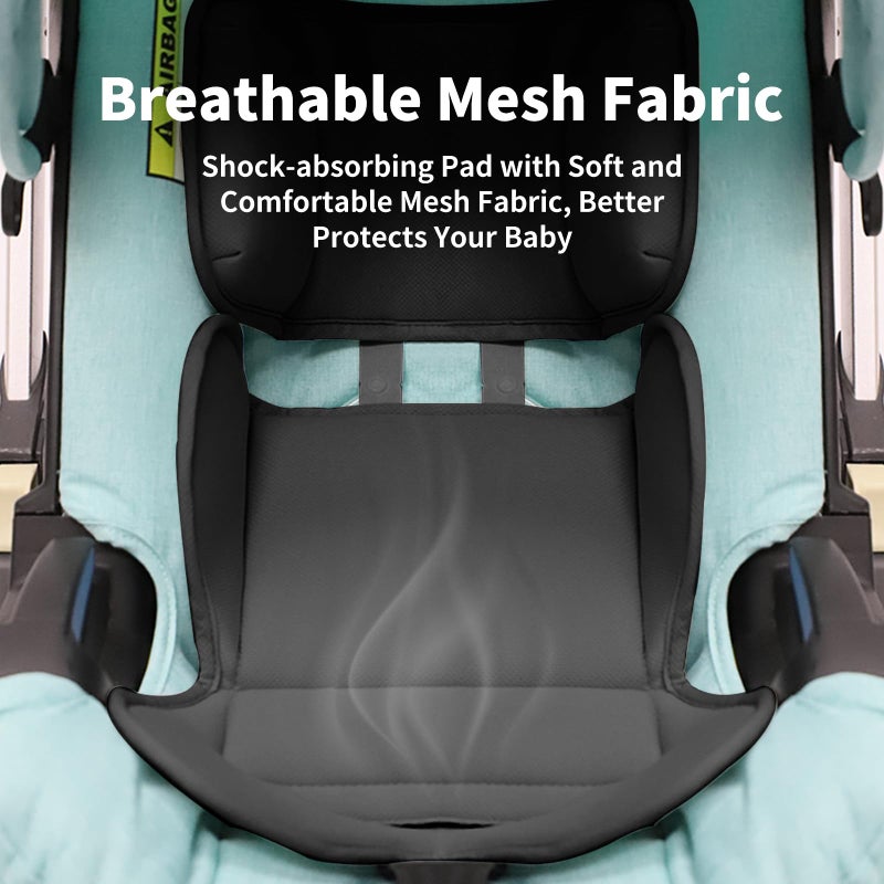HitTopss Head and Body Support Infant Car Seat Insert, Soft Breathable Baby Car Seat Cushion for Newborn, Universal Carseat Insert Support for Stroller, Swing & Carrier (Black) - Image 2