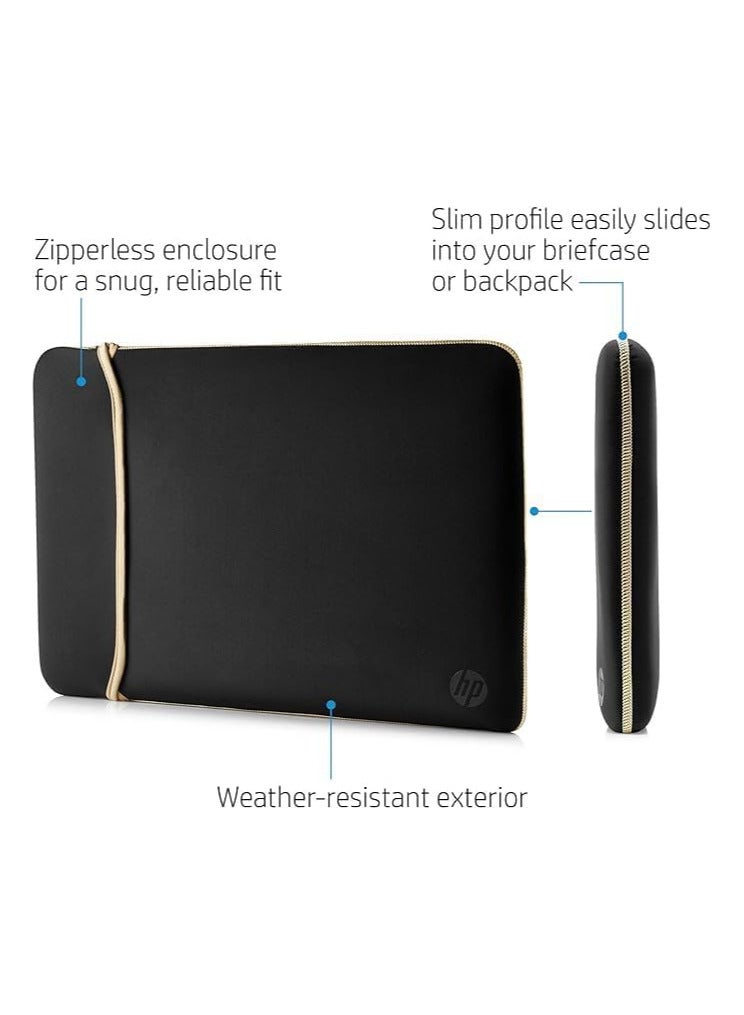 HP 2x1 Sleeve & Wireless Mouse Combo For Laptop, Includes 1pcs 14-Inch Reversible Neoprene (Black & Gold) and 1pcs Z3700 Wireless Mouse (Copper Marble) - Image 5