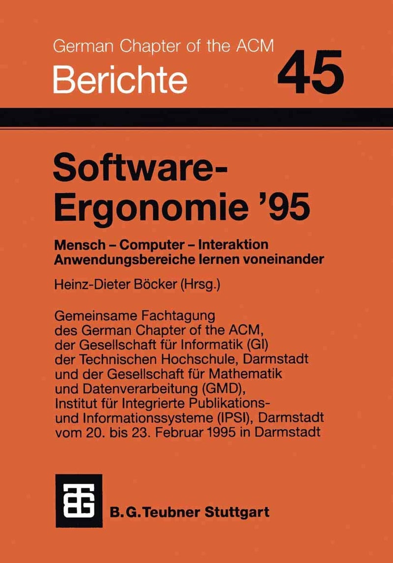 Software-Ergonomie 95: Mensch Computer Interaktion. Anwendungsbereiche Lernen Voneinander