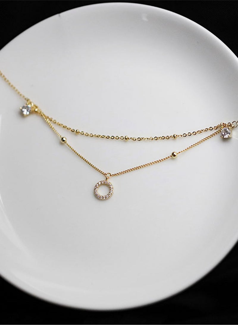 A full-body 925 silver ring inlaid with zirconium double-layer anklet, gift box, fashionable luxury valentine's saving gift, temperament and versatile girl  - Image 3