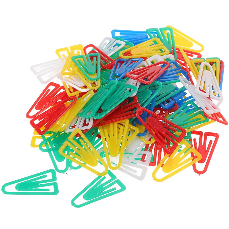 22mm Triangle Paper Clips 100pcs Decorative Filing Office Desk Accessories Random Color - Image 2