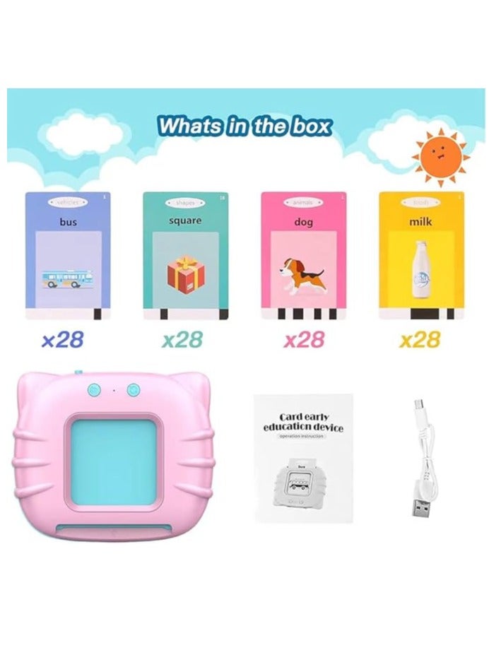 Topcolor Educational Toy For Kids, Listen And Learn Audio Flash Cards In Arabic And English For Toddlers 1 2 3 4 5 6 Years Flashcard Device For Boys And Girls With 112 Pieces Of Double-Sided Cards 224 Words, In Arabic And English - Image 2