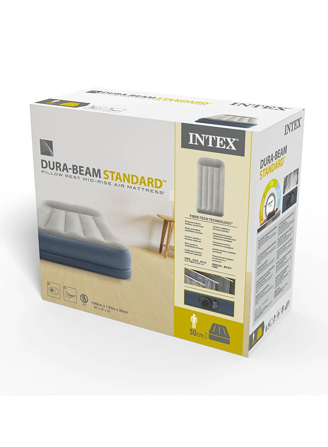 INTEX Twin Dura-Beam Standard Series Pillow Rest Mid-Rise Airbed Multicolour 99 x 191 x 30cm - Image 4