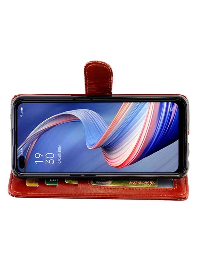 S-TOP Case For OPPO A92s Crazy Horse Texture Leather Horizontal Flip Protective Case with Holder & Card Slots & Wallet & Photo Frame - Image 4