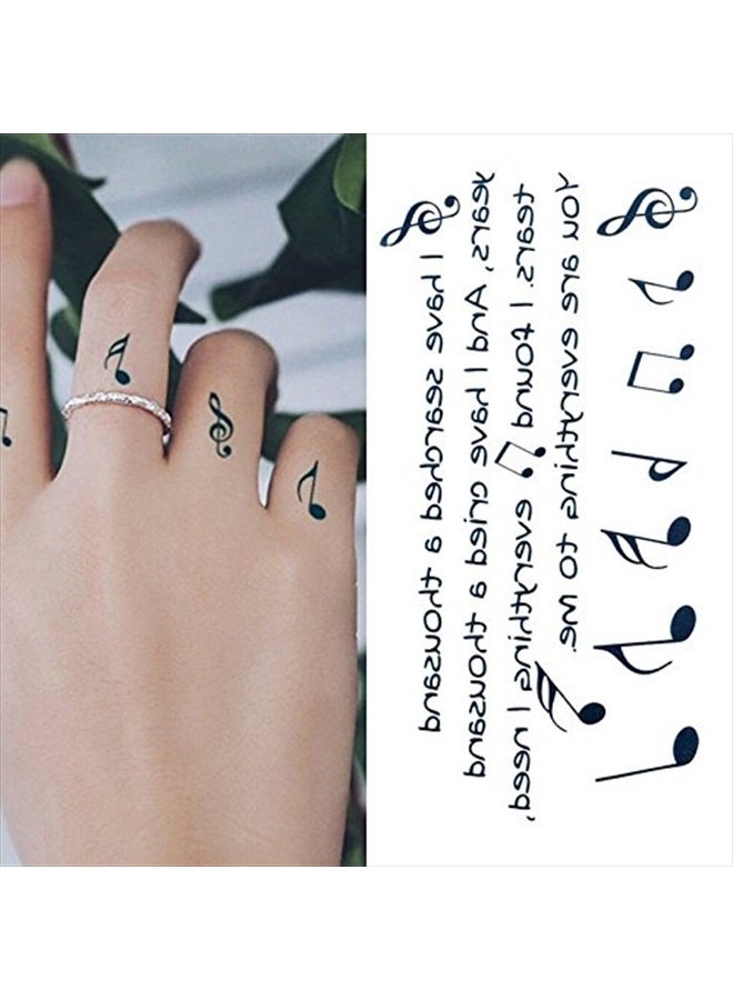 Oottati 2 Sheets Small Cute Temporary Tattoo Stickers Music Notes Finger for Men Women Teens - Image 1