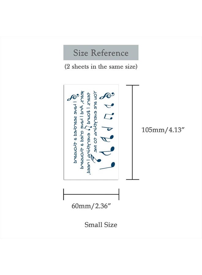 Oottati 2 Sheets Small Cute Temporary Tattoo Stickers Music Notes Finger for Men Women Teens - Image 5